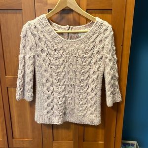 Anthropologie knit pink sweater